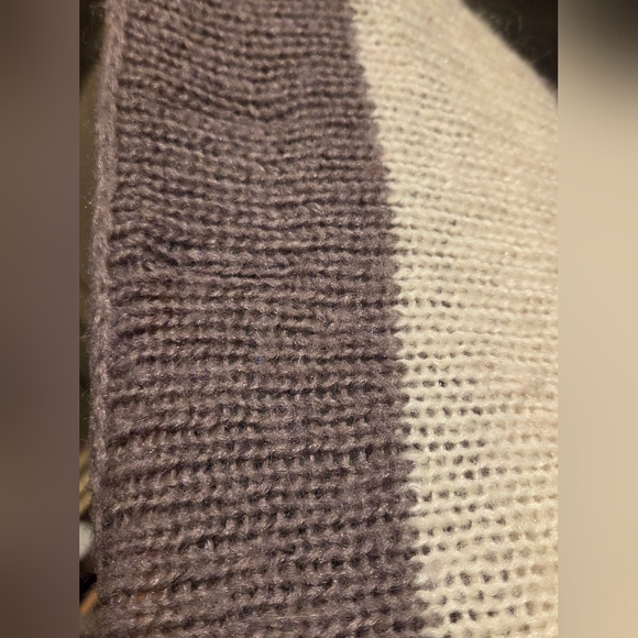 American Eagle Outfitters Oversized Crop Gray/Purple & White Striped Sweater - Picture 8 of 8